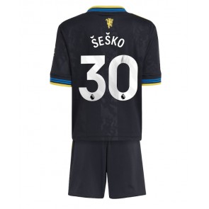 Manchester United Benjamin Sesko #30 Replika Tredje Tröja Barn 2025-26 Kortärmad (+ Korta byxor)